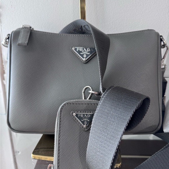 Prada Gray Women's Bag with Matching Wallet - Picture 3 of 17